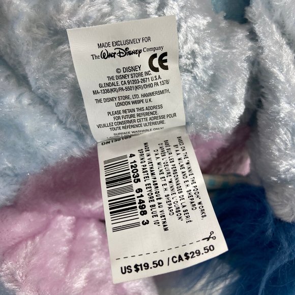 Disney Store Spring Pastel Blue 10" Winnie the Pooh Eeyore Plush Stuffed Donkey - Picture 6 of 7